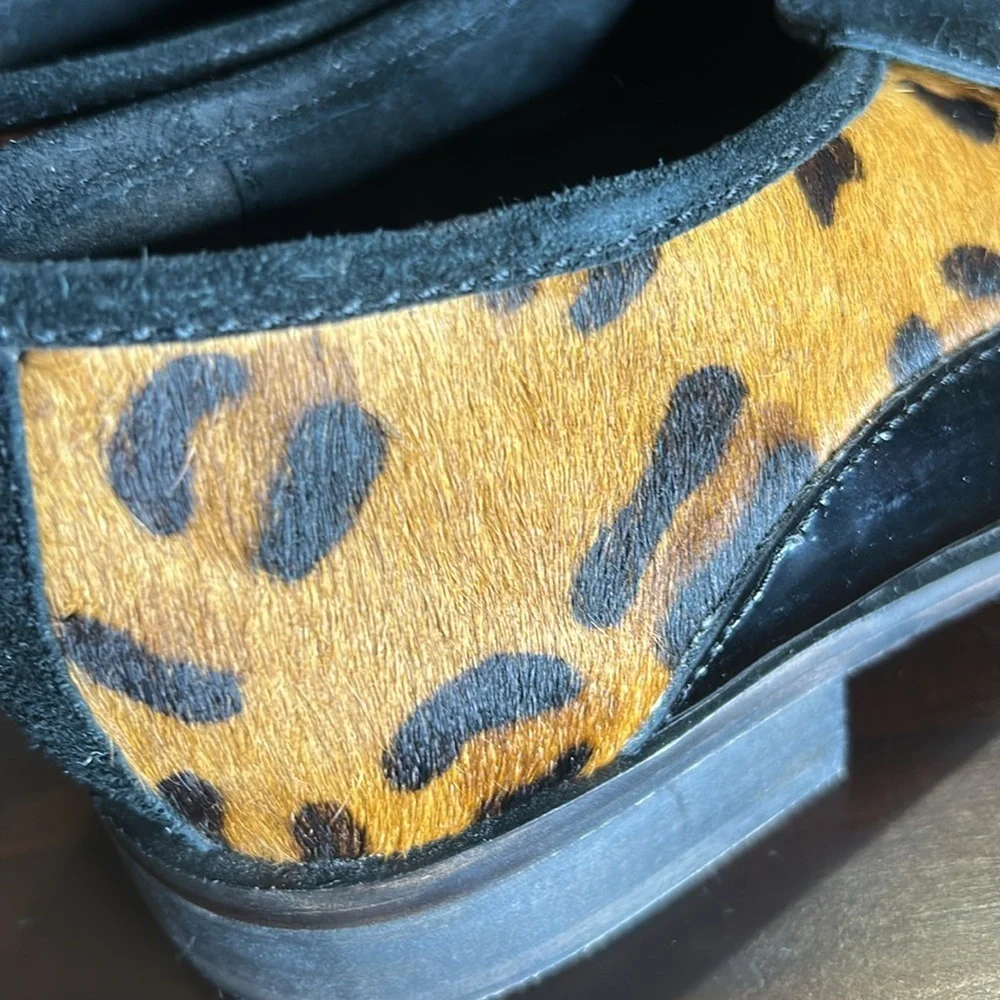 Free People Brady Slip On Patent/Leopard Pony Hair Loafer Shoes EU 39 - Picture 3 of 15